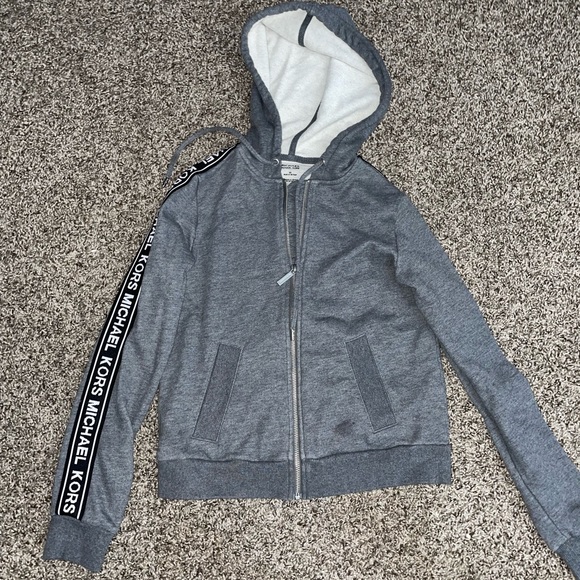 Michael Kors Lightweight Hooded Zip-up Sweater - Picture 3 of 4